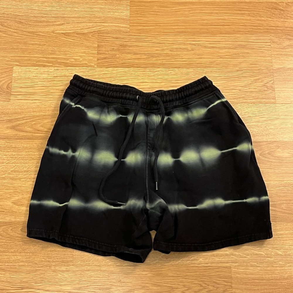 Black and Green Tie-Dye Shorts